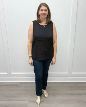 Express Travel Pieced Tunic Tank - Black