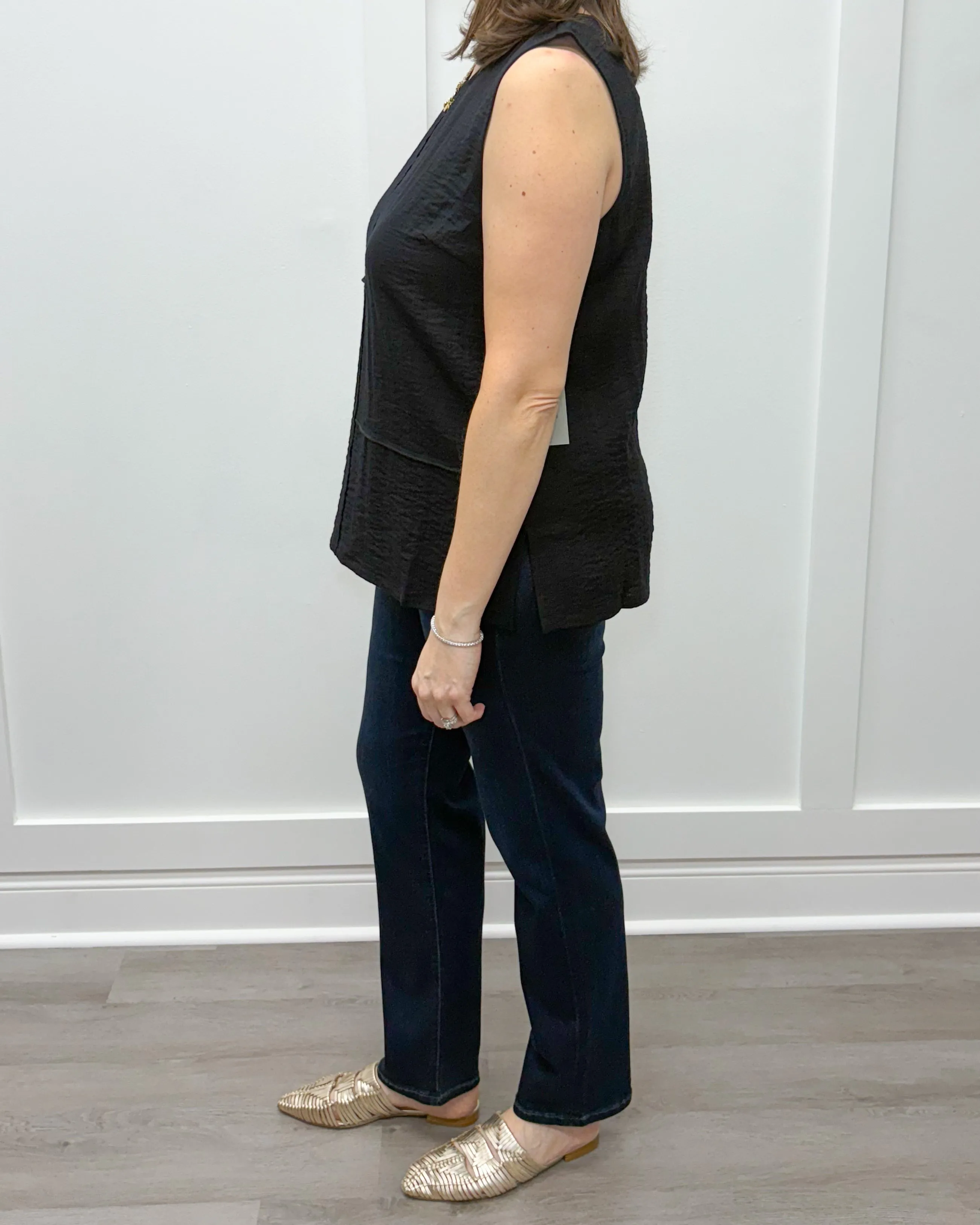 Express Travel Pieced Tunic Tank - Black