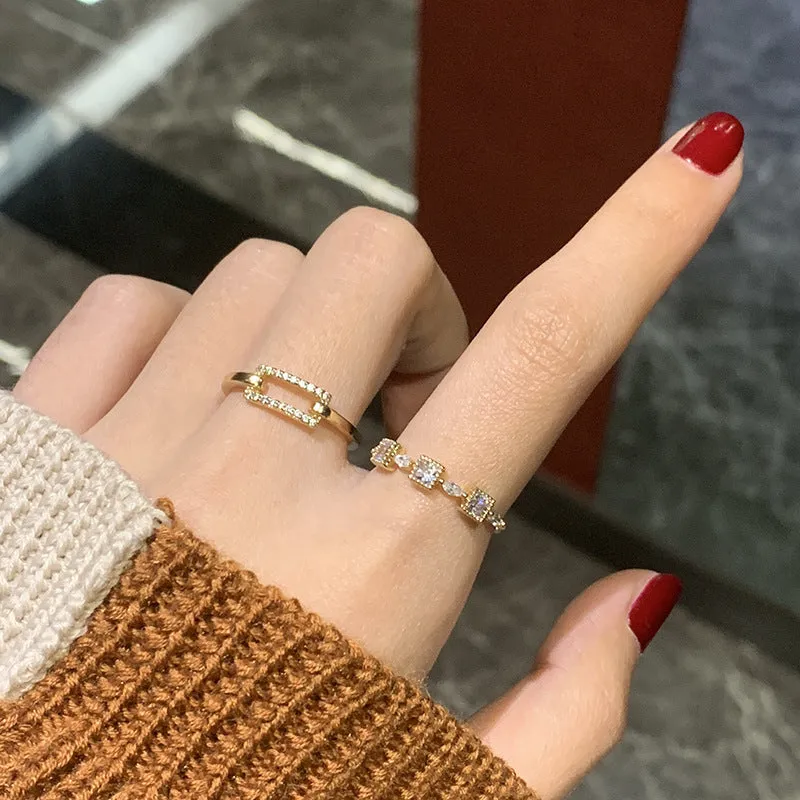 Fashionable and simple women's adjustable Vintage index finger ring ring