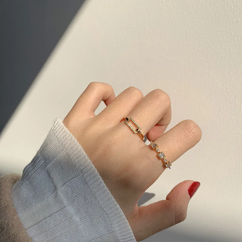 Fashionable and simple women's adjustable Vintage index finger ring ring