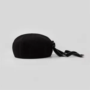 Fashionable Women's Retro Dome Octagonal Hat with Cute Bow