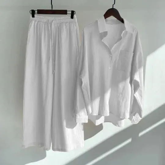 fashionable Women's Slacks Cotton Shirt  2.0