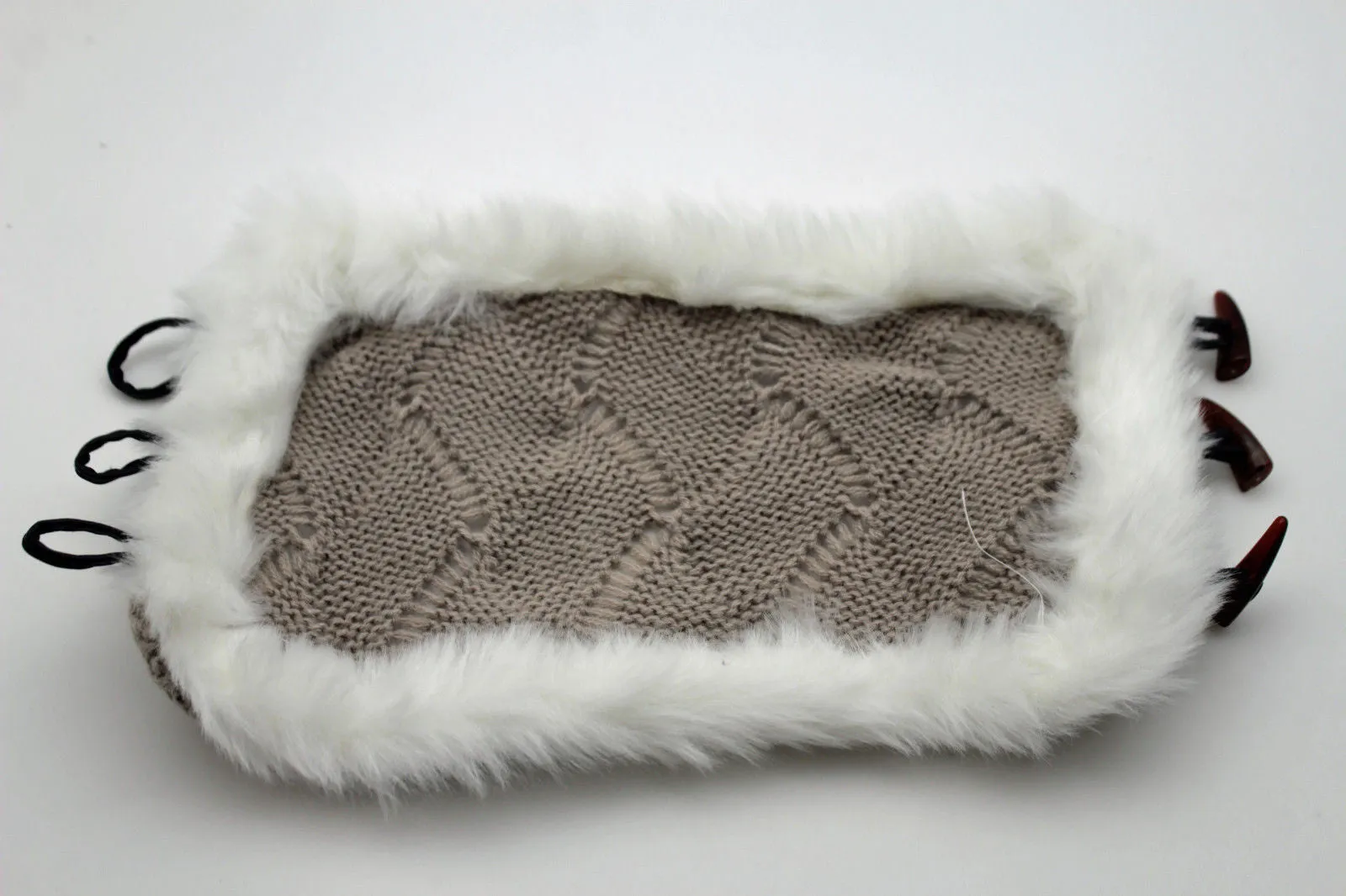 Faux Fur Fabric Slip On Pair Warmer Knit Boot Toppers