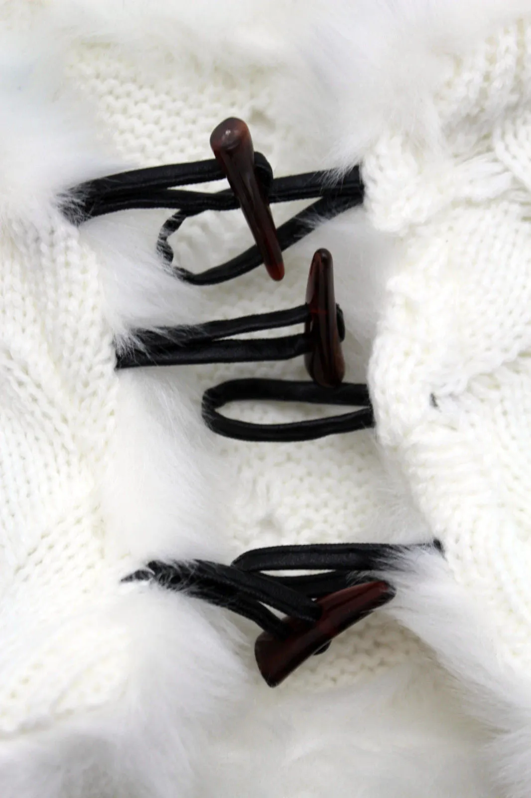 Faux Fur Fabric Slip On Pair Warmer Knit Boot Toppers