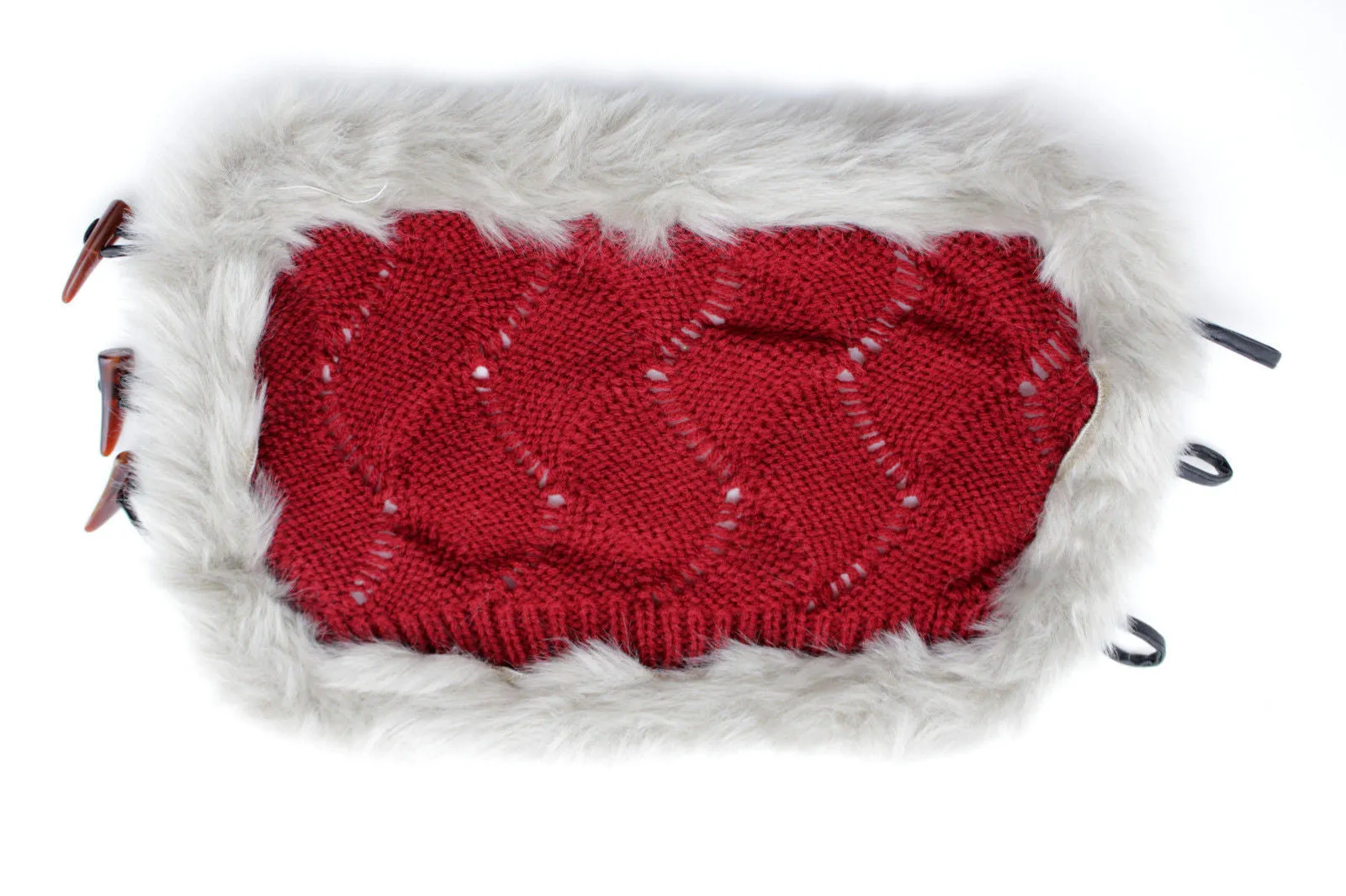 Faux Fur Fabric Slip On Pair Warmer Knit Boot Toppers