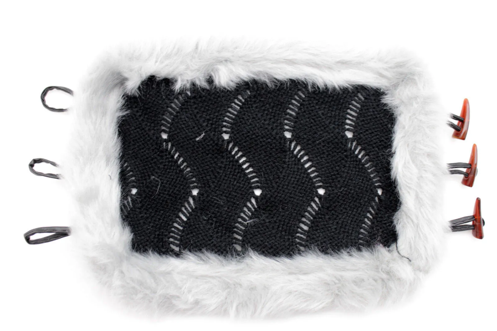 Faux Fur Fabric Slip On Pair Warmer Knit Boot Toppers