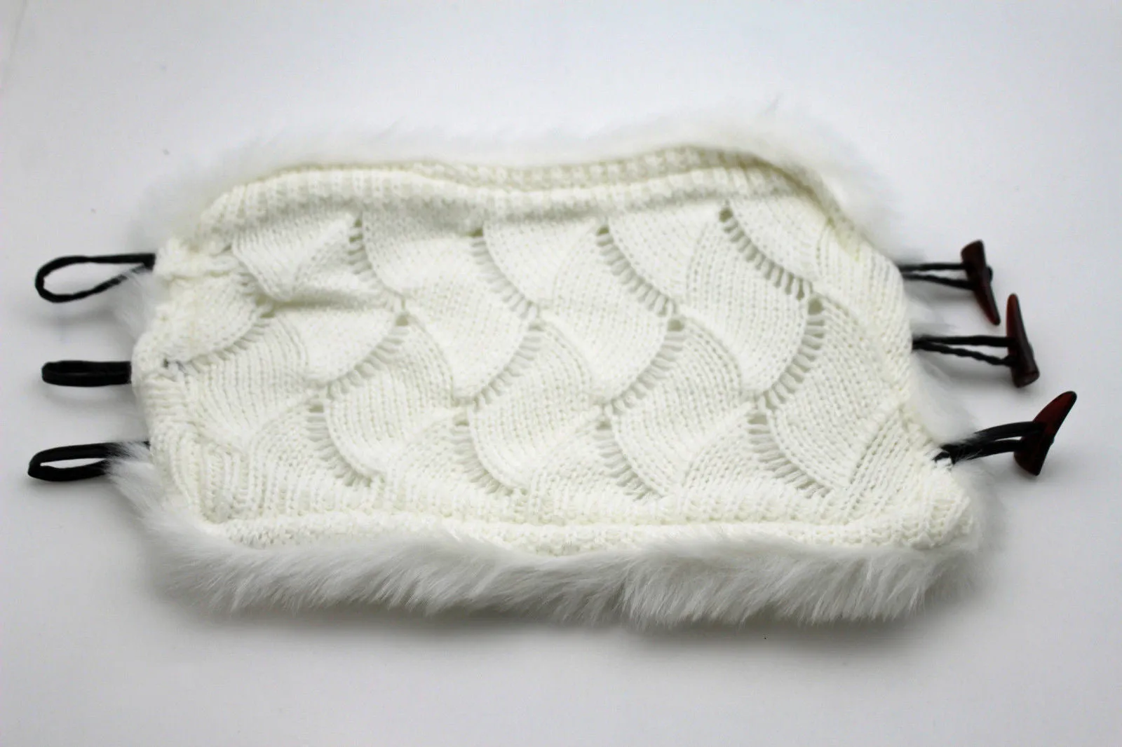 Faux Fur Fabric Slip On Pair Warmer Knit Boot Toppers