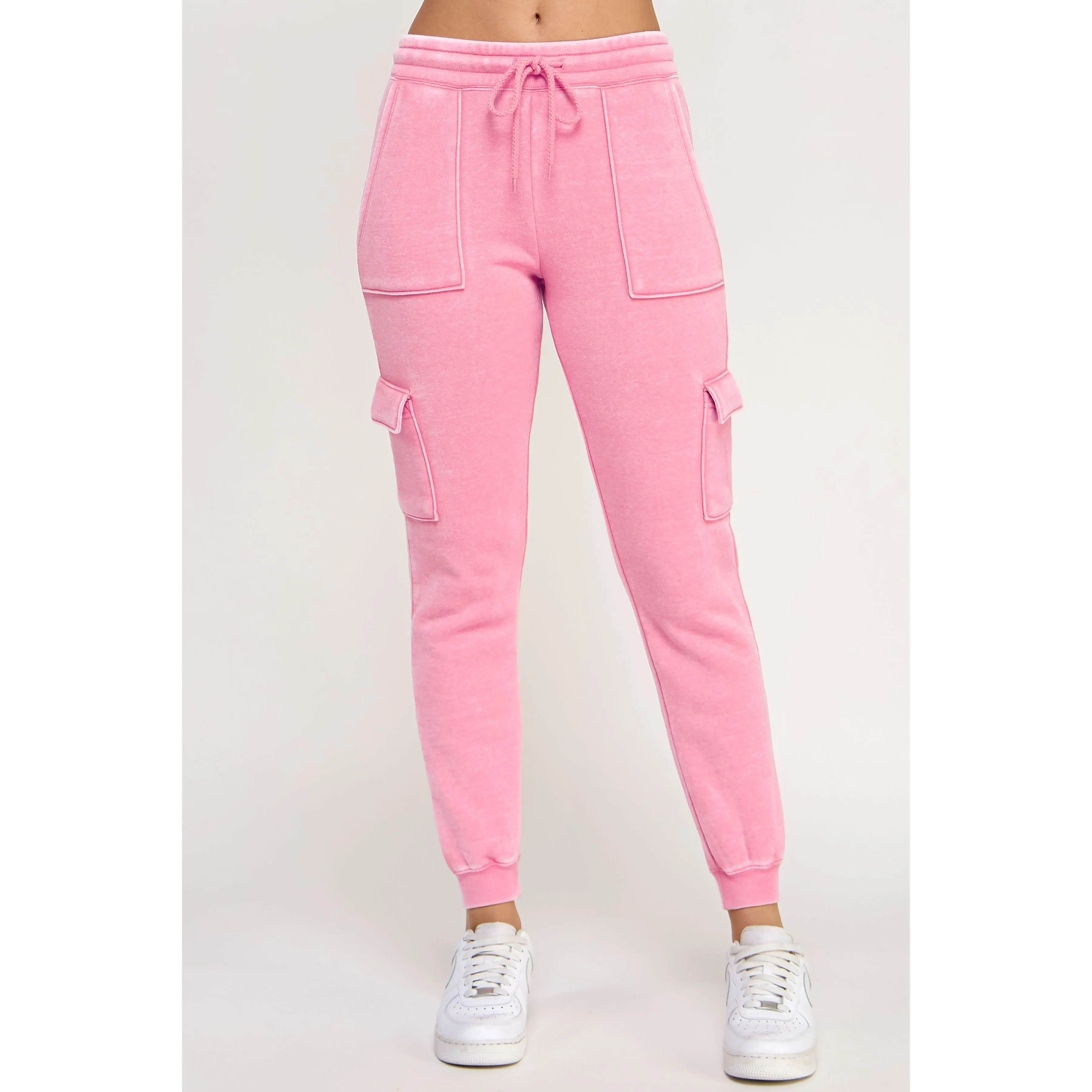 Fleece Burnout High Rise Cargo Jogger