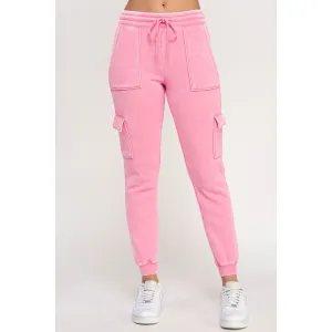 Fleece Burnout High Rise Cargo Jogger