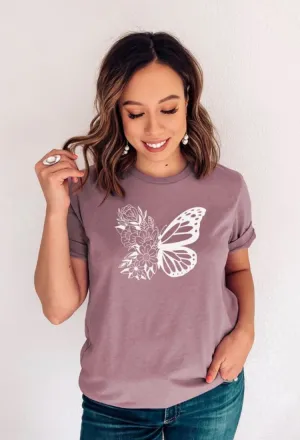 Floral Butterfly Graphic Tee
