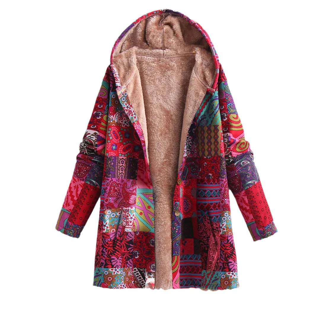 Floral Haven™ | Women's Cozy Hooded Fleece Coat | Soft Fabric, Floral Print, Warm & Comfortable Design