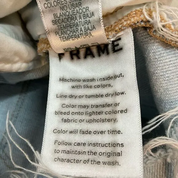 FRAME Le Cutoff Hurrah Light Wash Blue Denim Jean Shorts 26