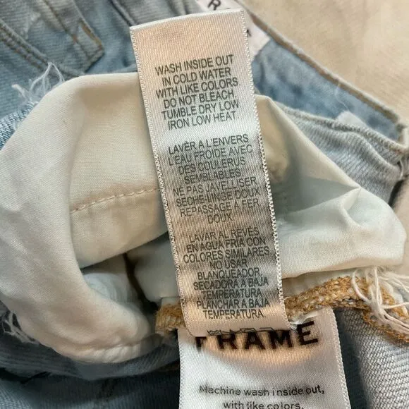 FRAME Le Cutoff Hurrah Light Wash Blue Denim Jean Shorts 26