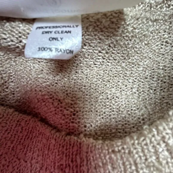 French Rags Women's Size 2 Pullover Sweater Rayon Hand Loomed Raglan Sleeve Tan