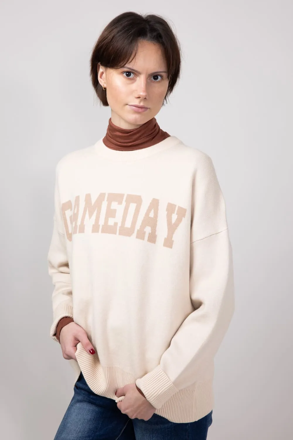 Gameday Sweater for Women in Oat/Taupe | GW18GD-OATTPE
