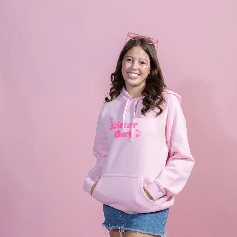 GG Pink Hoodie with Hot Pink Glow in the Dark Puff - Adults