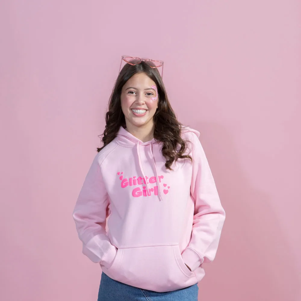 GG Pink Hoodie with Hot Pink Glow in the Dark Puff - Adults