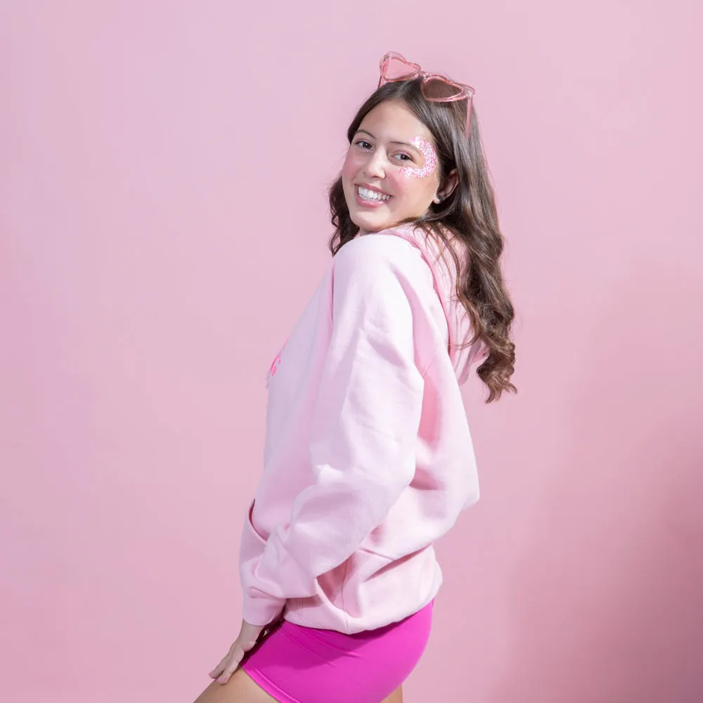 GG Pink Hoodie with Hot Pink Glow in the Dark Puff - Adults
