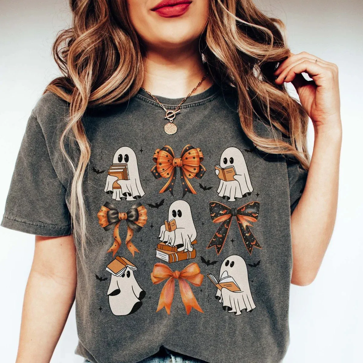 Ghosts Bows & Books Graphic Tee