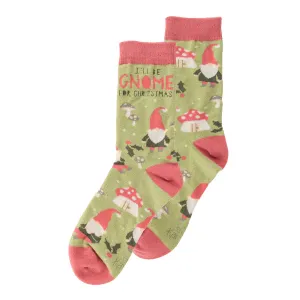 'Gnome for Christmas' Crew Socks - Women's