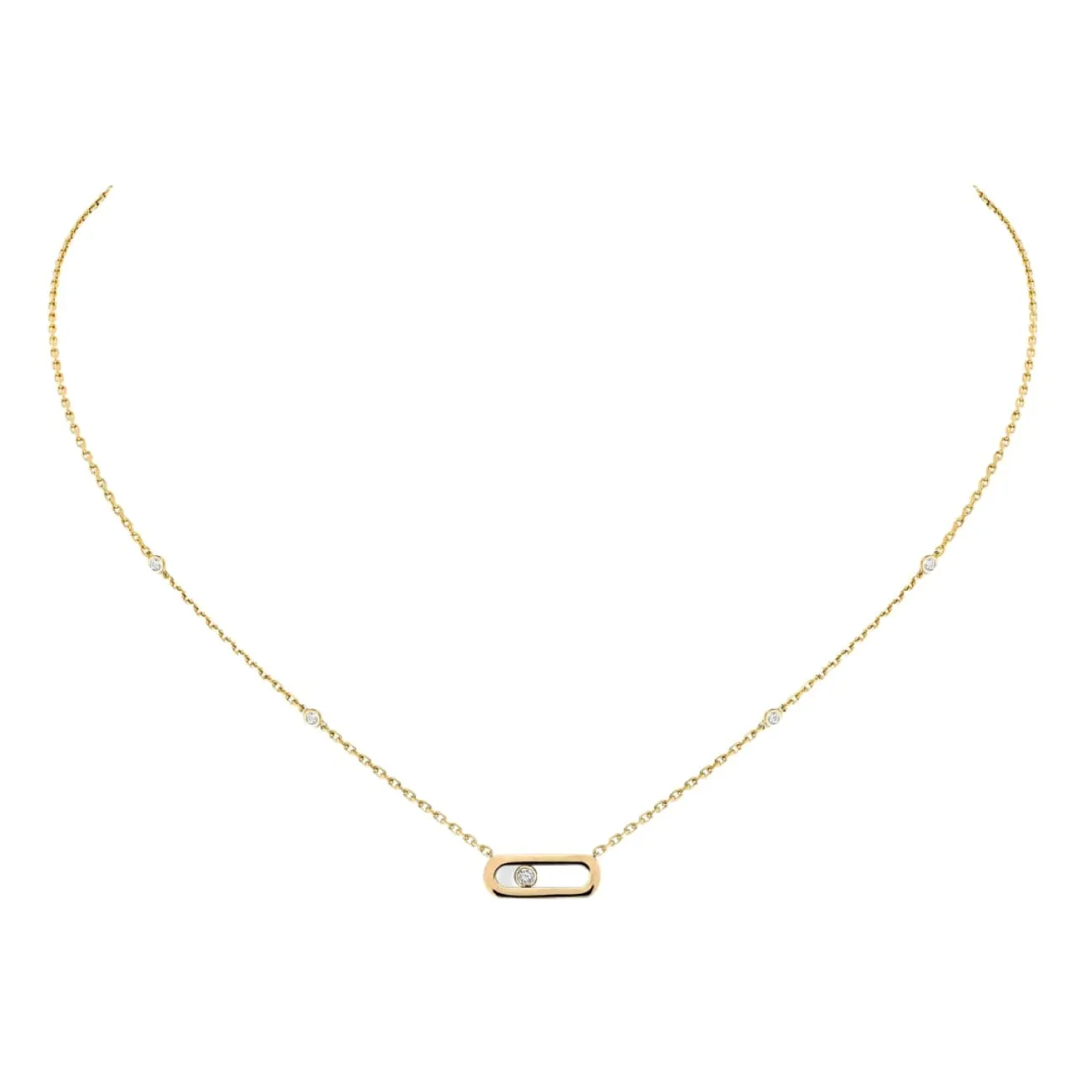 Gold Move Uno 18K Yellow Gold Diamond Necklace