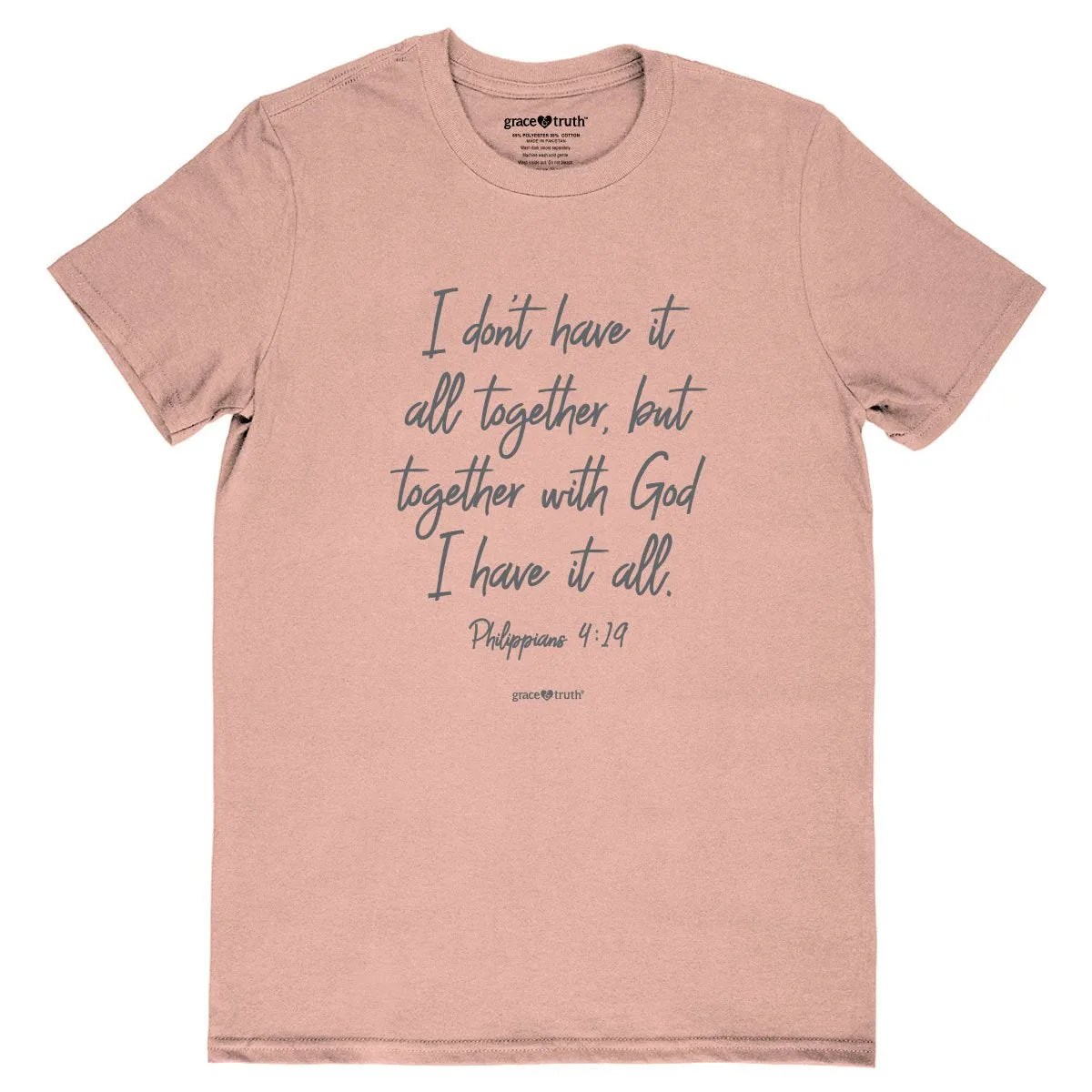 grace & truth Christian T-Shirt All Together Philippians 4:19