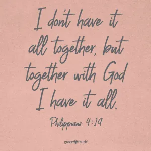 grace & truth Christian T-Shirt All Together Philippians 4:19