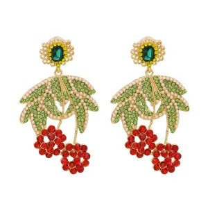 Green Cubic Zirconia & Pearl 18K Gold-Plated Botany Drop Earrings