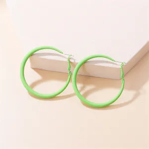 Green Hoop Earrings