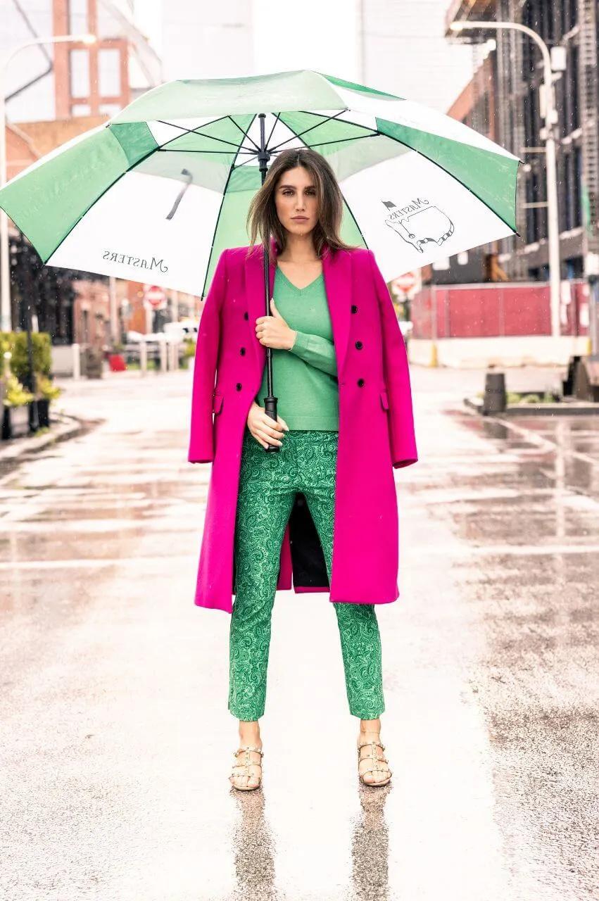 Green Paisley Stretch Ankle Pant