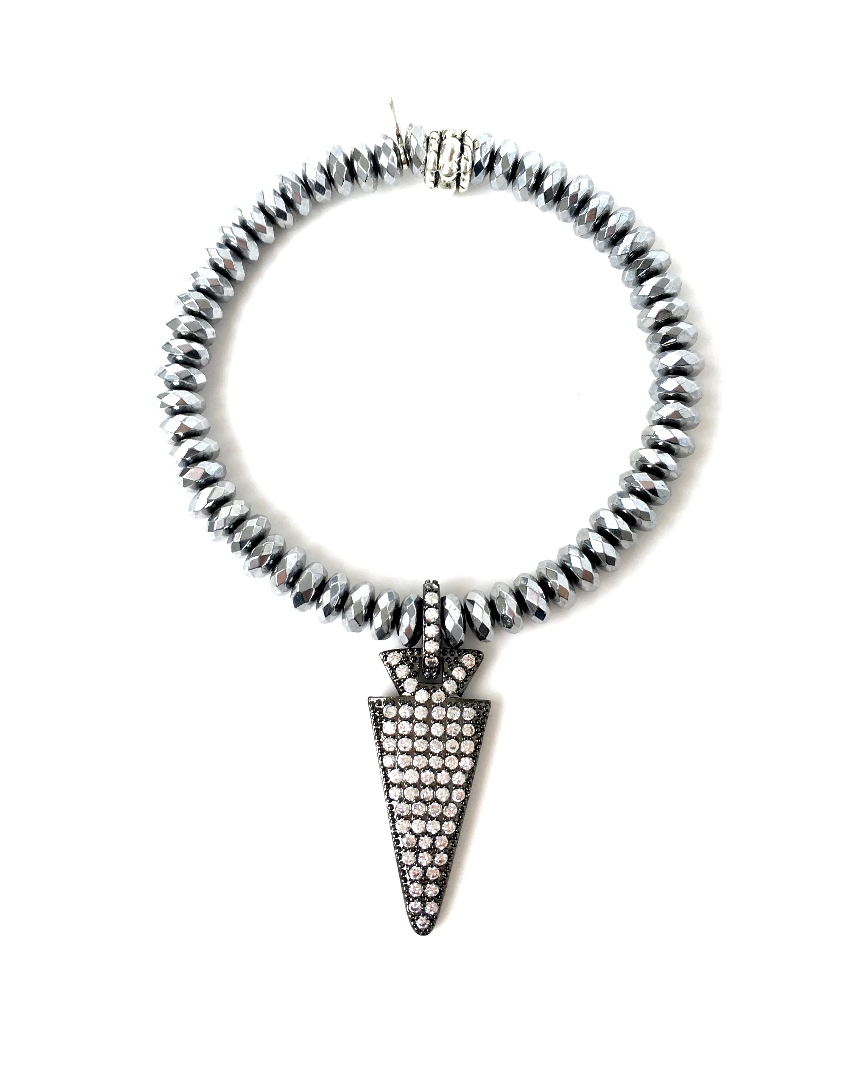 Gunmetal Arrow Charm Bracelet