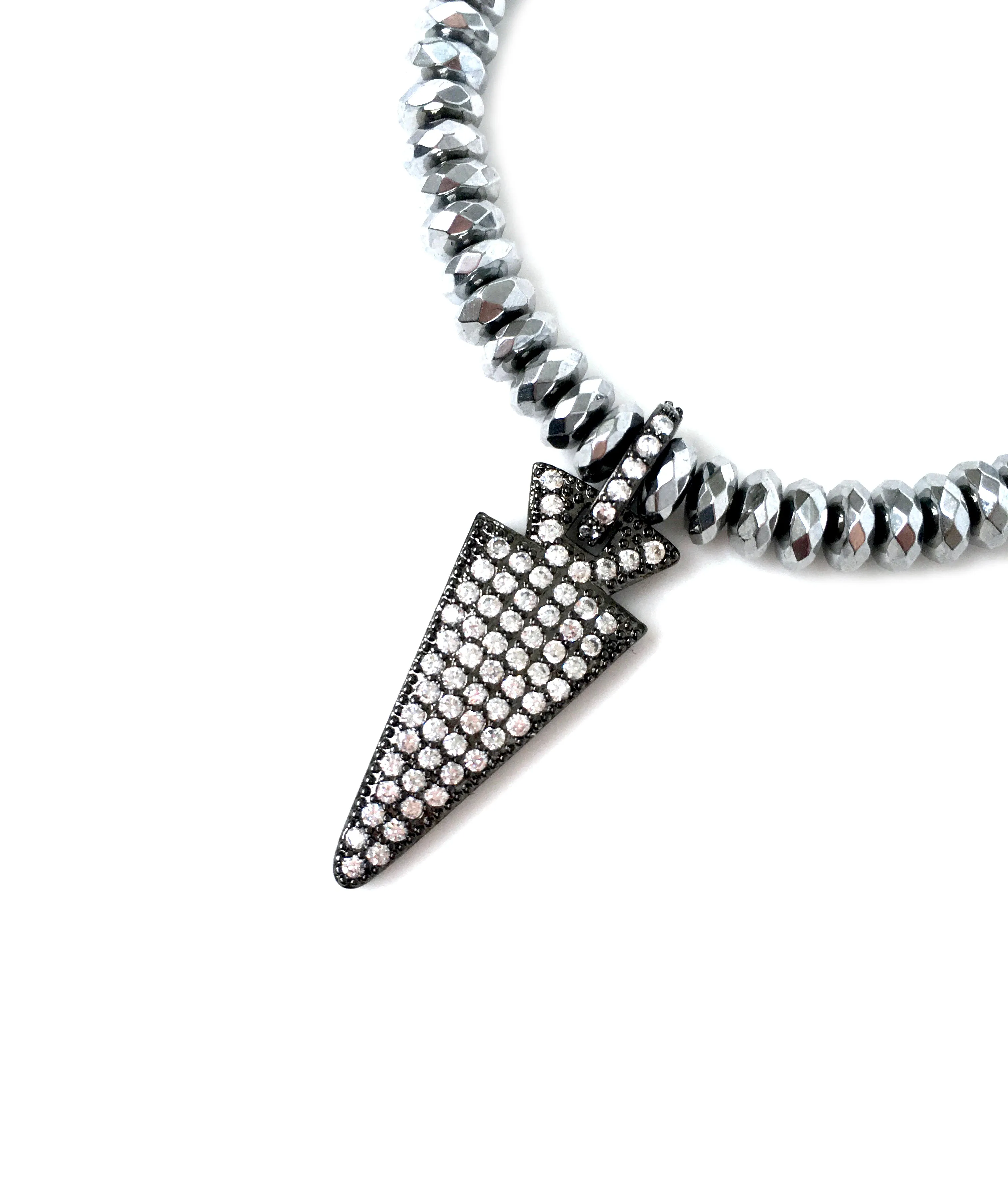 Gunmetal Arrow Charm Bracelet