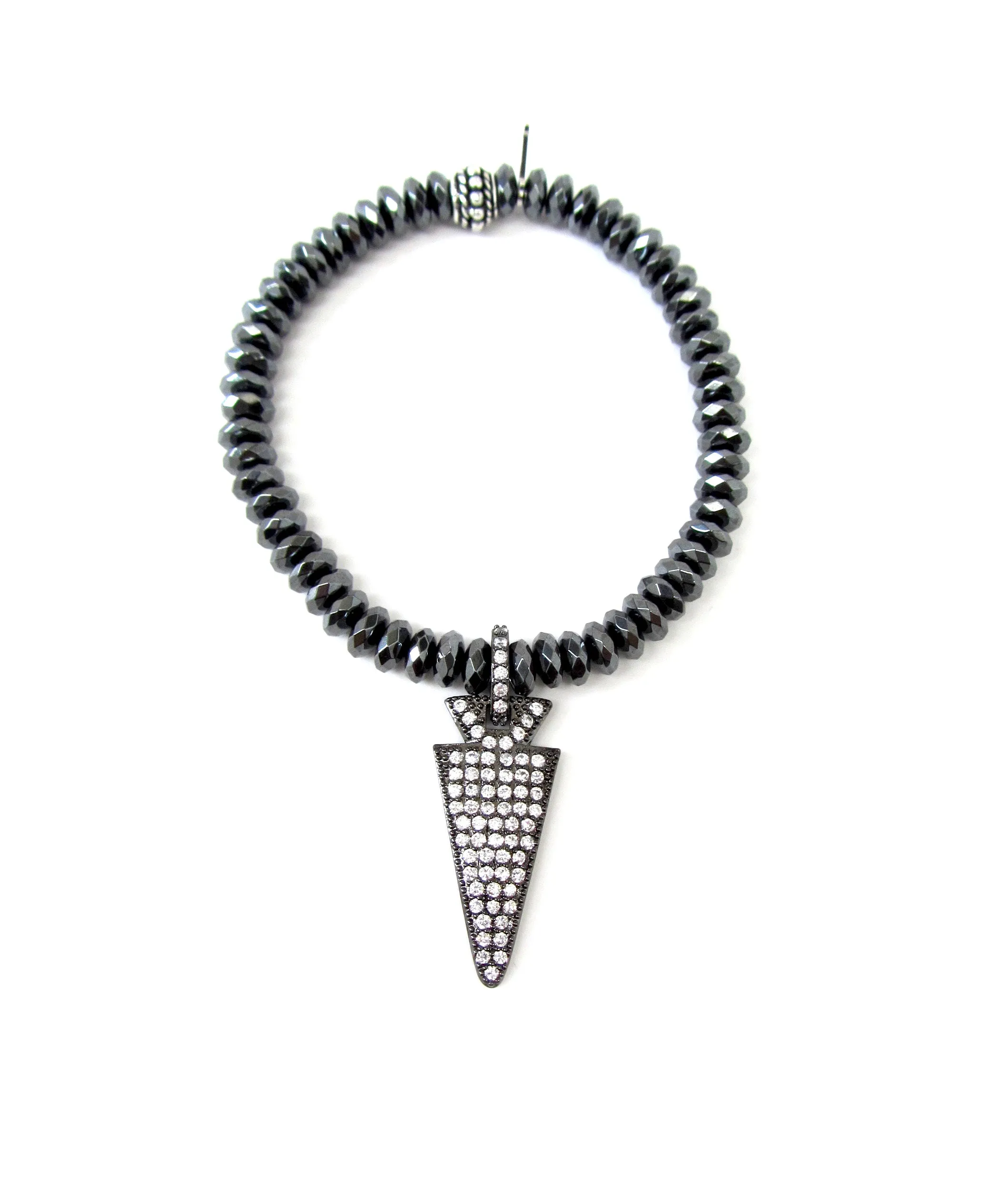 Gunmetal Arrow Charm Bracelet
