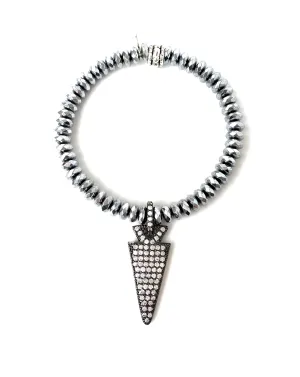 Gunmetal Arrow Charm Bracelet