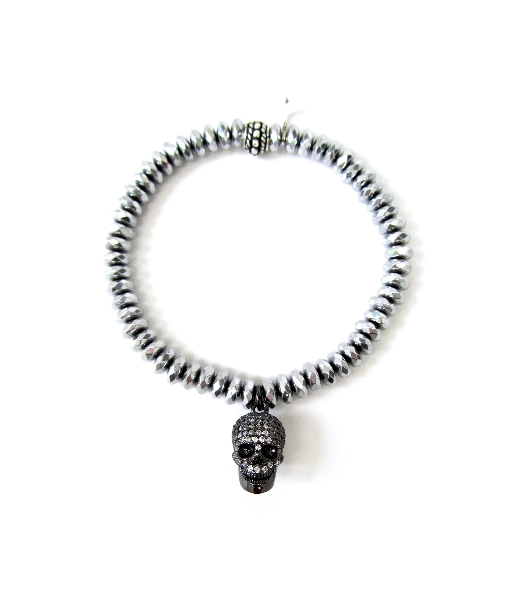 Gunmetal Skull Charm
