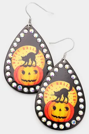 Halloween Metal Teardrop Earrings