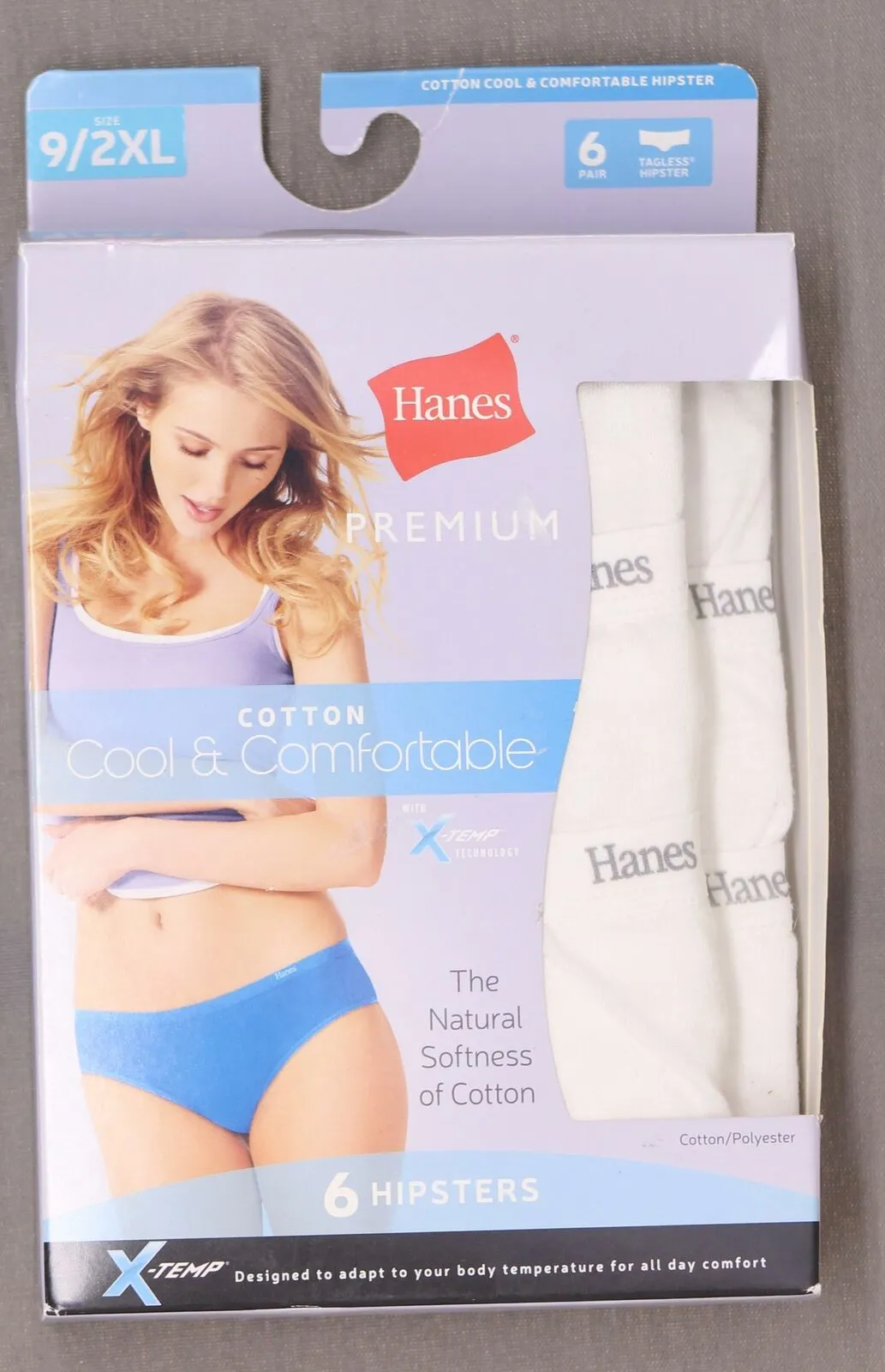 Hanes Premium Women's Cool & Comfortable 6-pack Cotton Hipster Panties