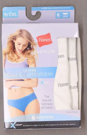 Hanes Premium Women's Cool & Comfortable 6-pack Cotton Hipster Panties