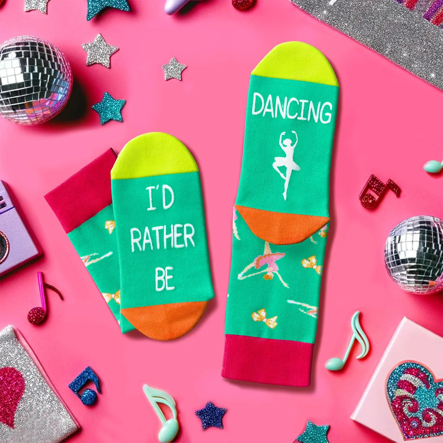 HAPPYPOP Gifts For Kids Boys Girls - Basketball Baseball Hockey Football Softball Gifts, Skater Ballerina Socks