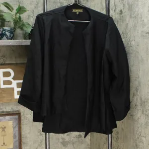 Heidi Daus Women's Signature Accent Open Front Jacket Black Large