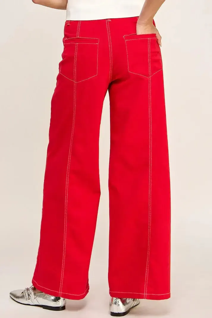 HIGH RISE WIDE LEG DENIM JEANS