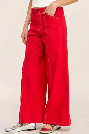 HIGH RISE WIDE LEG DENIM JEANS