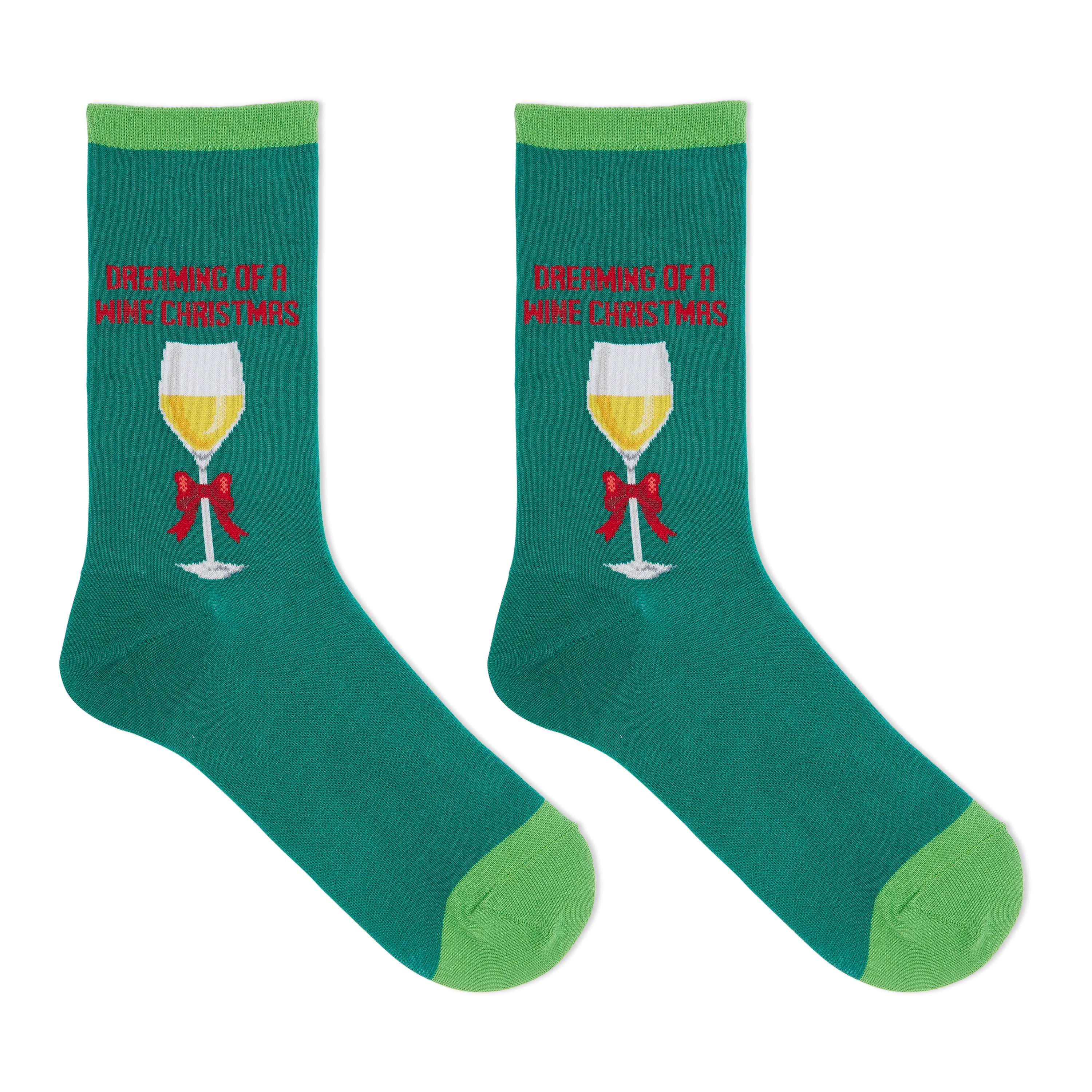 HOTSOX Women's Dreaming Of A Wine Xmas Crew Socks