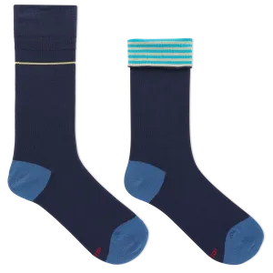 HOTSOX Women's Stripe Turn Cuff Crew Sock