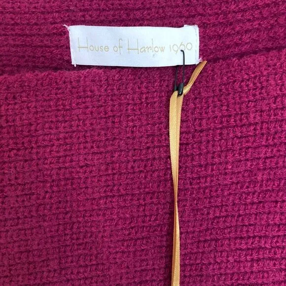 HOUSE OF HARLOW 1960 Berry Purple Crossover Cropped Dolman Sleeve Sweater NEW!