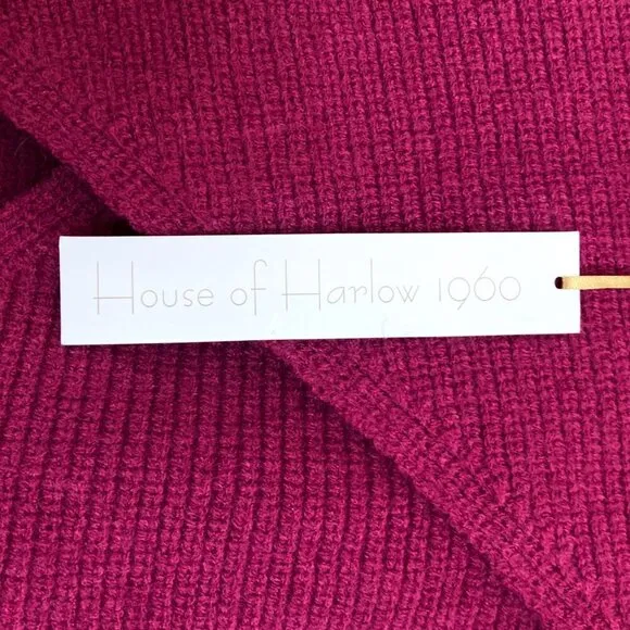 HOUSE OF HARLOW 1960 Berry Purple Crossover Cropped Dolman Sleeve Sweater NEW!