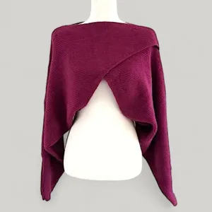 HOUSE OF HARLOW 1960 Berry Purple Crossover Cropped Dolman Sleeve Sweater NEW!