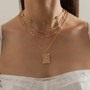 Howlite & 18K Gold-Plated Mum & Butterfly Card Pendant Necklace Set