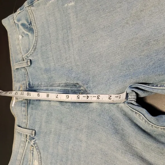 Hudson Women's Blue Noa Callidora Straight Crop Jean Denim Mid Rise Raw Hem 31