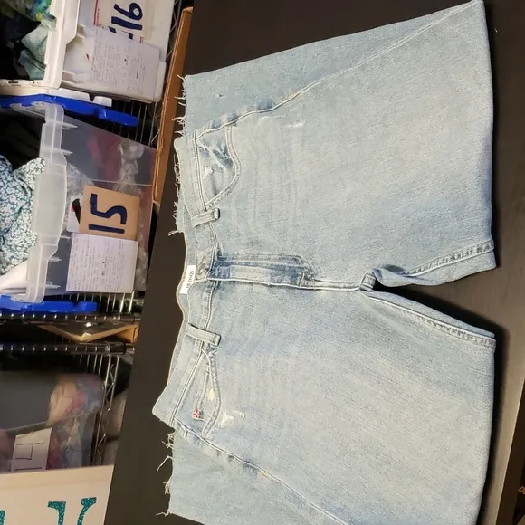 Hudson Women's Blue Noa Callidora Straight Crop Jean Denim Mid Rise Raw Hem 31